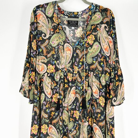 Johnny Was Jade Bryce Black Multi Paisley Maxi Dress - Picture 4 of 9